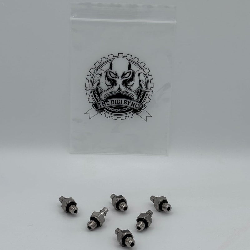 The Digi Sync M5-5x0.8x20mm - Threaded Vacuum Port Adapters Fittings for Carburetor or Throttle Body - Nickel-Plated Brass - QUALITY SET - Pack of 6 - Not KL - Image 1